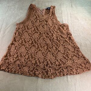 American Eagle Outfitters Lace Tank Top - Brown